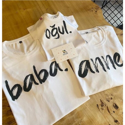 Baba, Anne, Kız, Oğul Baskılı set